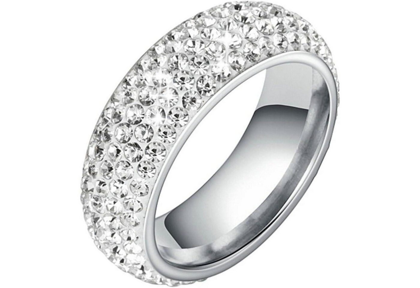 LuxusKollektion Trauring Ringe Edelstahl Herren 8mm Zirkon Ehering Silber Silber 60 (19.1) von LuxusKollektion