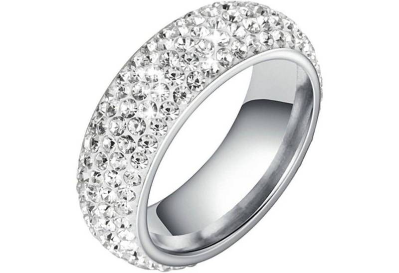 LuxusKollektion Trauring Ringe Herren Ehering Edelstahl 8mm Zirkon Silber Silber 67 (21.3) von LuxusKollektion