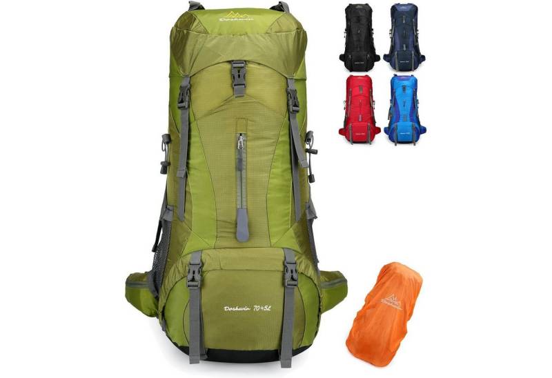 LuxusKollektion Trekkingrucksack Rucksack 70L Camping Trekking Wandern Reisen Regenschutz Grün von LuxusKollektion