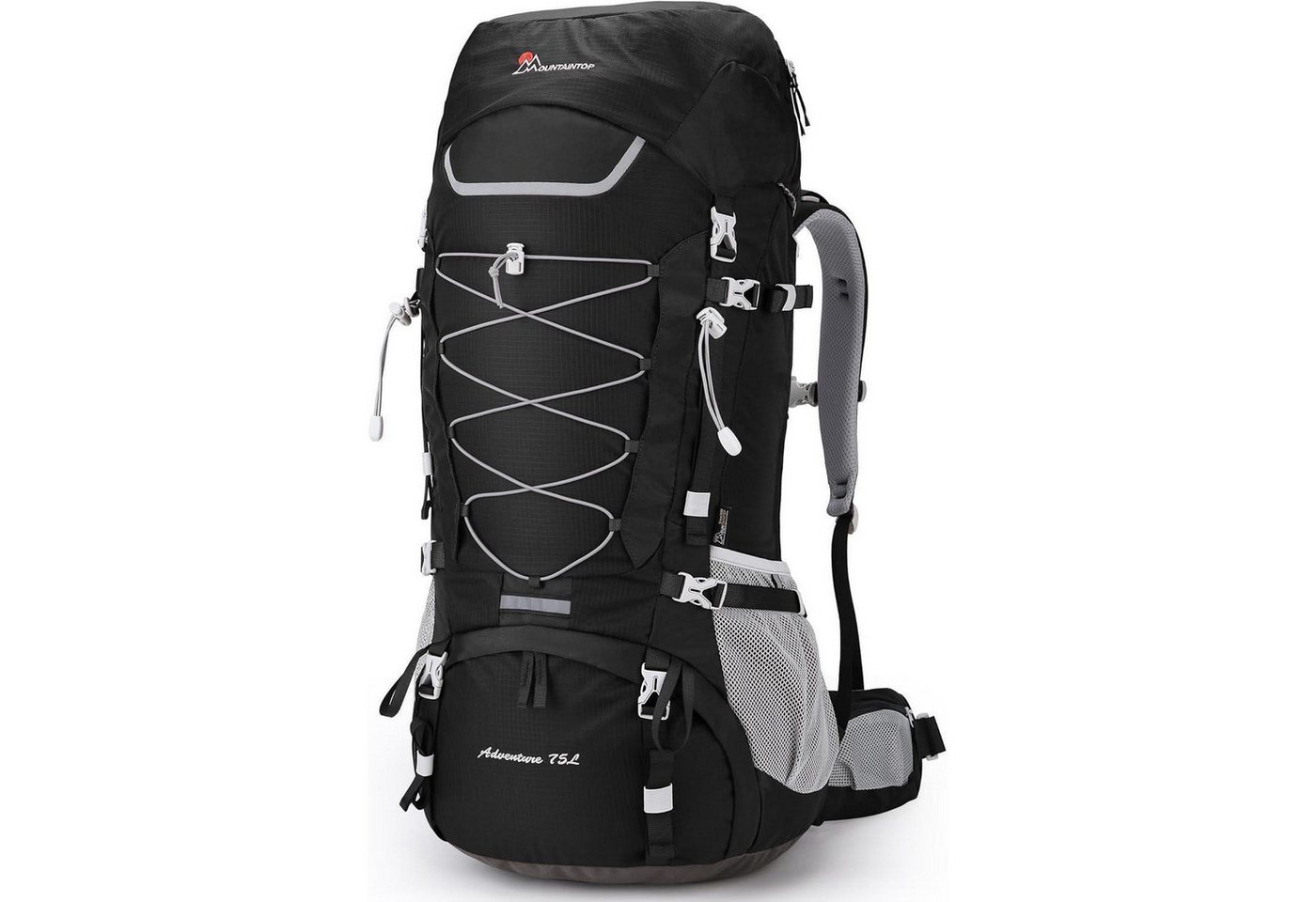 LuxusKollektion Trekkingrucksack Trekkingrucksack 75L Herren Damen Regenschutz Camping Schwarz von LuxusKollektion