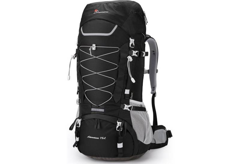 LuxusKollektion Trekkingrucksack Trekkingrucksack 75L Herren Damen Regenschutz Camping Schwarz von LuxusKollektion