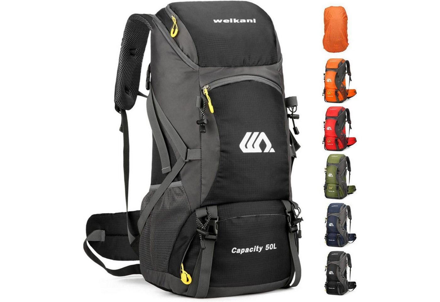 LuxusKollektion Trekkingrucksack Wanderrucksack 50L Trekkingrucksack Regenhülle Herren Schwarz LuxusKollektion Trekkingrucksack Wanderrucksack 50L Trekkingrucksack Regenhülle Herren Schwarz von LuxusKollektion