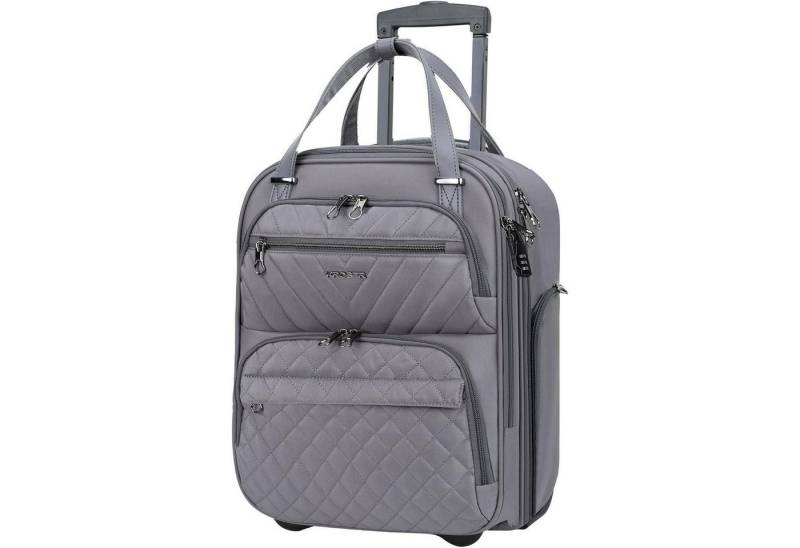 LuxusKollektion Trolleyset Handgepäck Koffer Trolley 40cm Carry On Multifunktional Dunkelgrau von LuxusKollektion