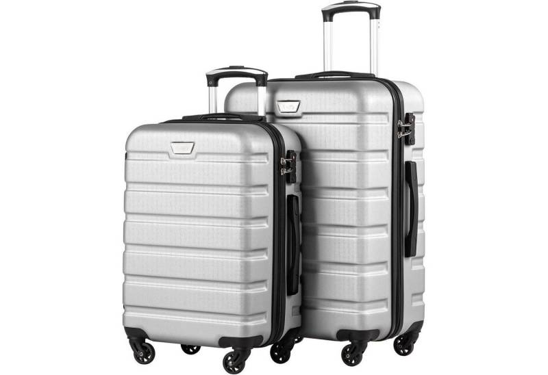 LuxusKollektion Trolleyset Koffer Hartschalenkoffer Trolley Set-2tlg(S + M) Helles Silber von LuxusKollektion