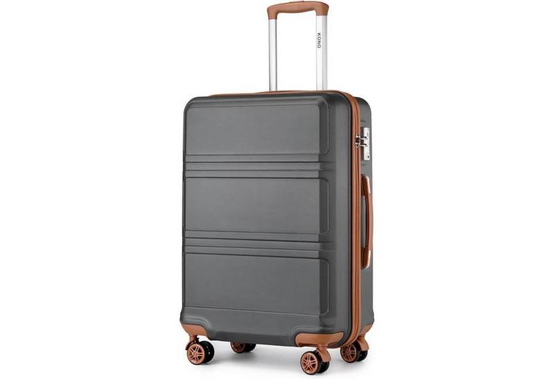 LuxusKollektion Trolleyset Koffer Trolley Reisekoffer L (65cm) Grau Braun von LuxusKollektion