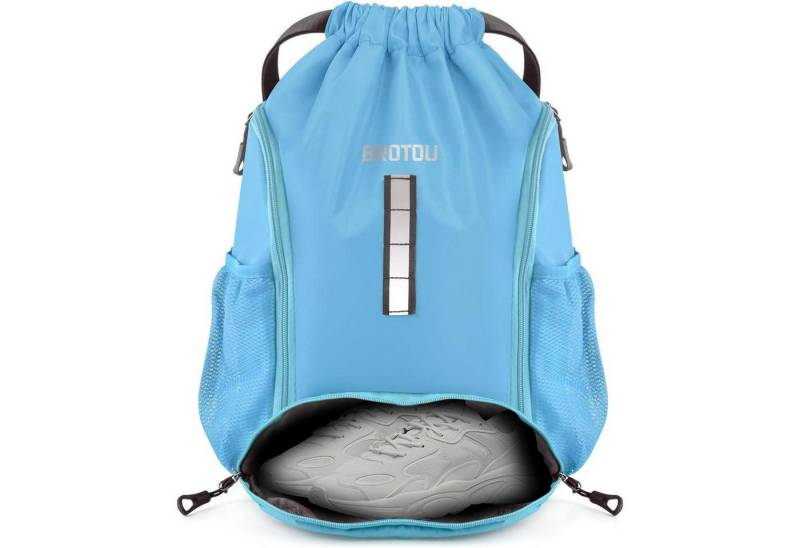 LuxusKollektion Turnbeutel Sportbeutel Turnbeutel Kordelzug Schuhfach Fußballtasche Himmelblau von LuxusKollektion