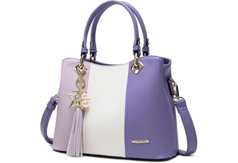 LuxusKollektion Umhängetasche Damen Handtasche gestreift Umhängetasche mittelgroß mehrere Fächer von LuxusKollektion