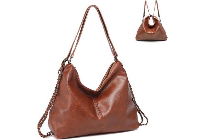 LuxusKollektion Umhängetasche Damen Rucksack Elegant PU Lederrucksack Handtasche 2 in 1 Hobo Tasche von LuxusKollektion