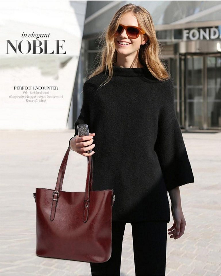 LuxusKollektion Umhängetasche Damen Tote Shopper Tasche Schultertasche Umhängetasche Handtasche aus von LuxusKollektion