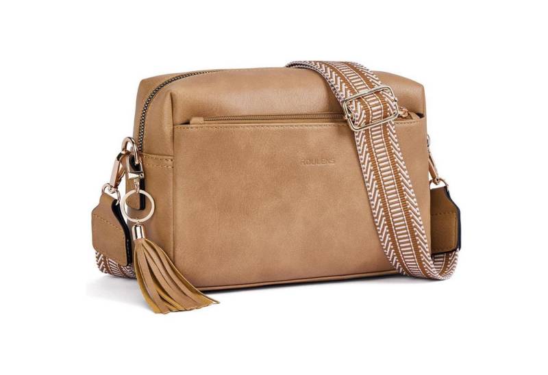 LuxusKollektion Umhängetasche Damen Umhängetasche Veganem Leder Abendtasche C-hellbraun von LuxusKollektion