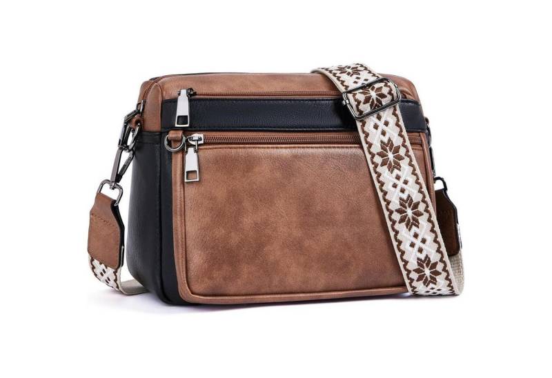 LuxusKollektion Umhängetasche Damen Umhängetasche mittelgroß aus Leder & weichem breitem Gurt von LuxusKollektion