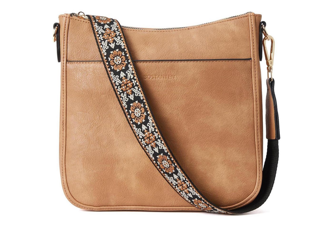 LuxusKollektion Umhängetasche Handtasche Damen Leder Crossbody Schultertasche Riemen 1-hellbraun von LuxusKollektion