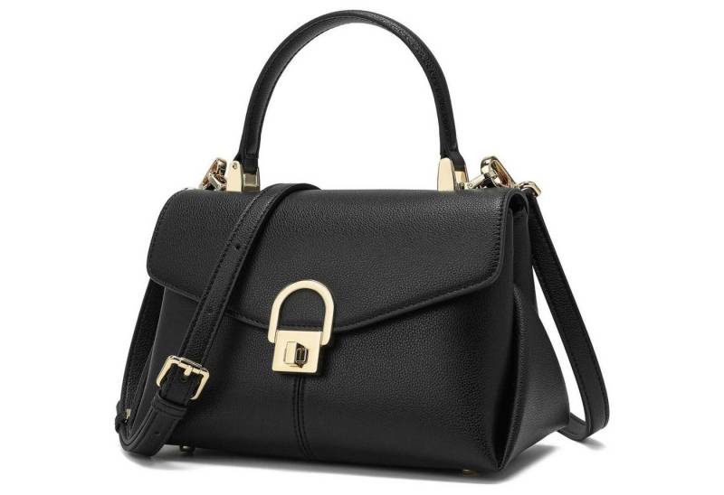 LuxusKollektion Umhängetasche Handtasche Damen Leder Umhängetasche Schultergurt Schwarz von LuxusKollektion