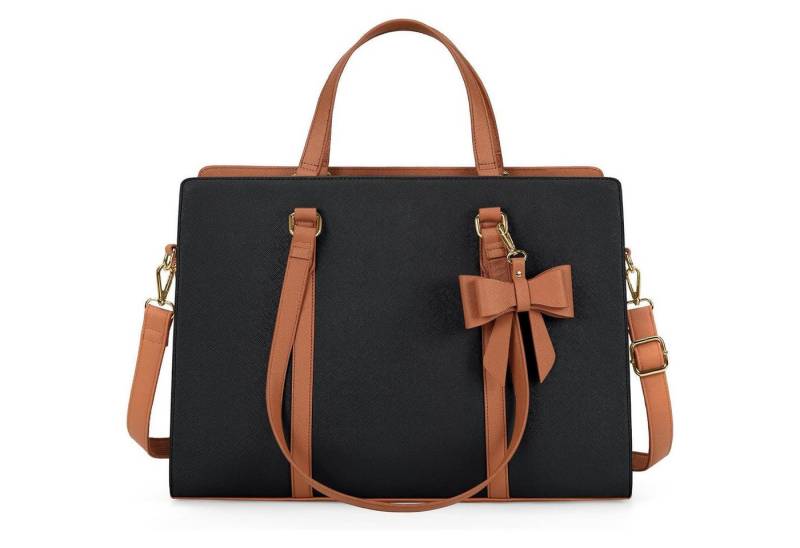 LuxusKollektion Umhängetasche Handtasche Damen Shopper Große Schwarz Laptoptasche 15.6 Zoll PU Leder von LuxusKollektion