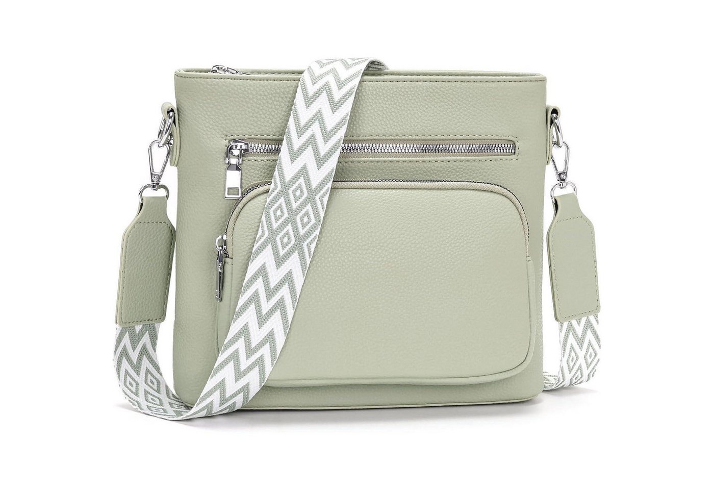 LuxusKollektion Umhängetasche Handtasche Damen Umhängetasche Leder PU Gurt grün Handy Hellgrün von LuxusKollektion