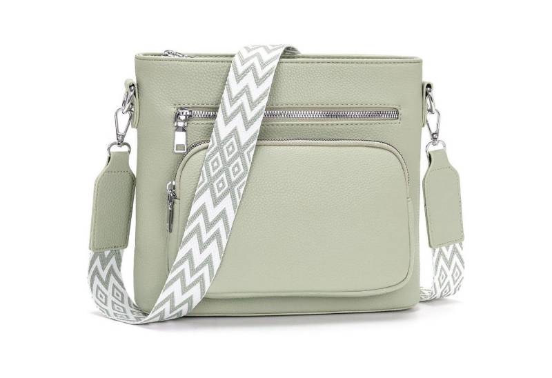 LuxusKollektion Umhängetasche Handtasche Damen Umhängetasche Leder PU Gurt grün Handy Hellgrün von LuxusKollektion