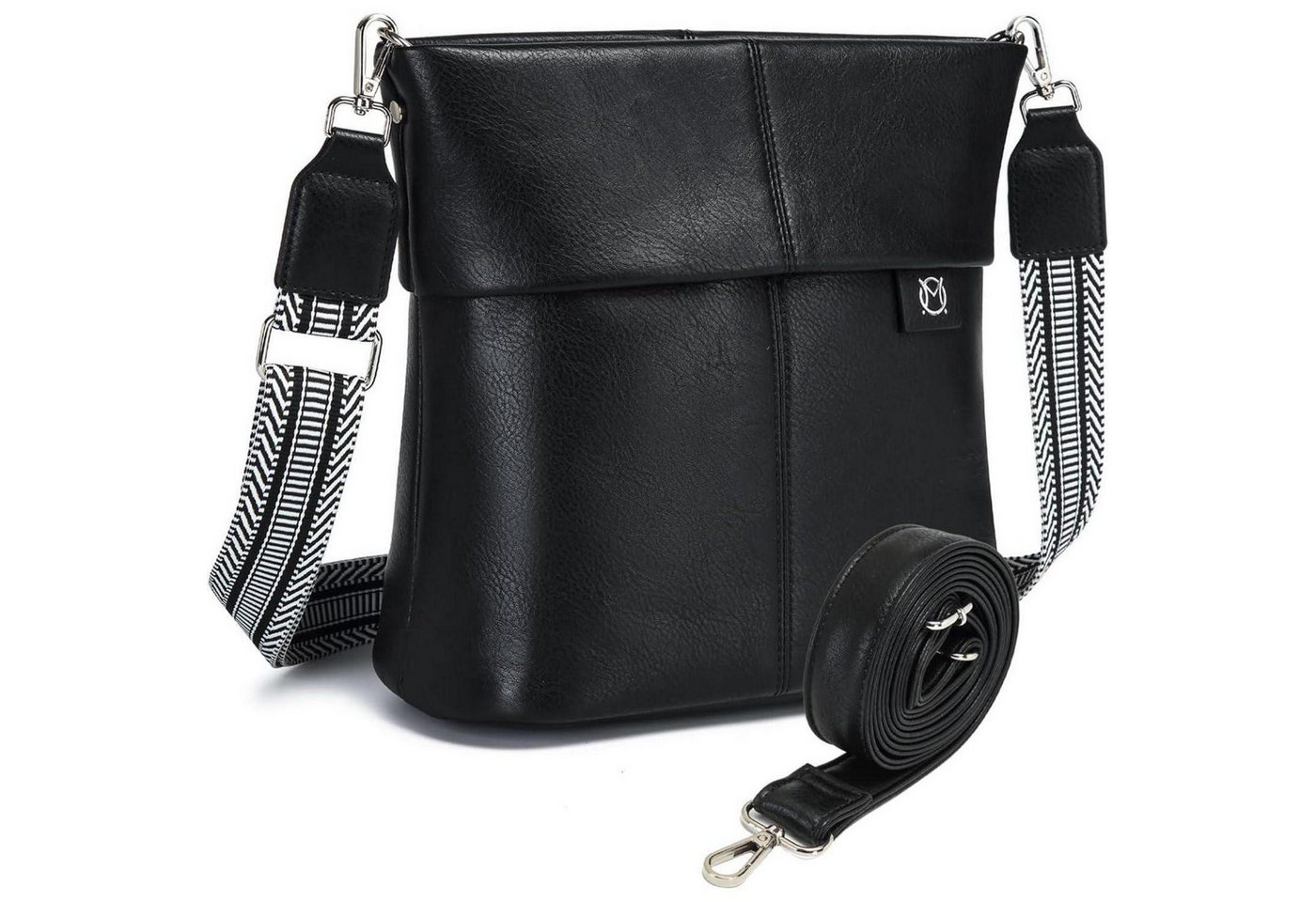 LuxusKollektion Umhängetasche Handtasche Damen Umhängetasche PU Leder Schwarz Retro-schwarz von LuxusKollektion