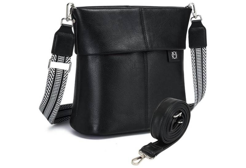 LuxusKollektion Umhängetasche Handtasche Damen Umhängetasche PU Leder Schwarz Retro-schwarz von LuxusKollektion