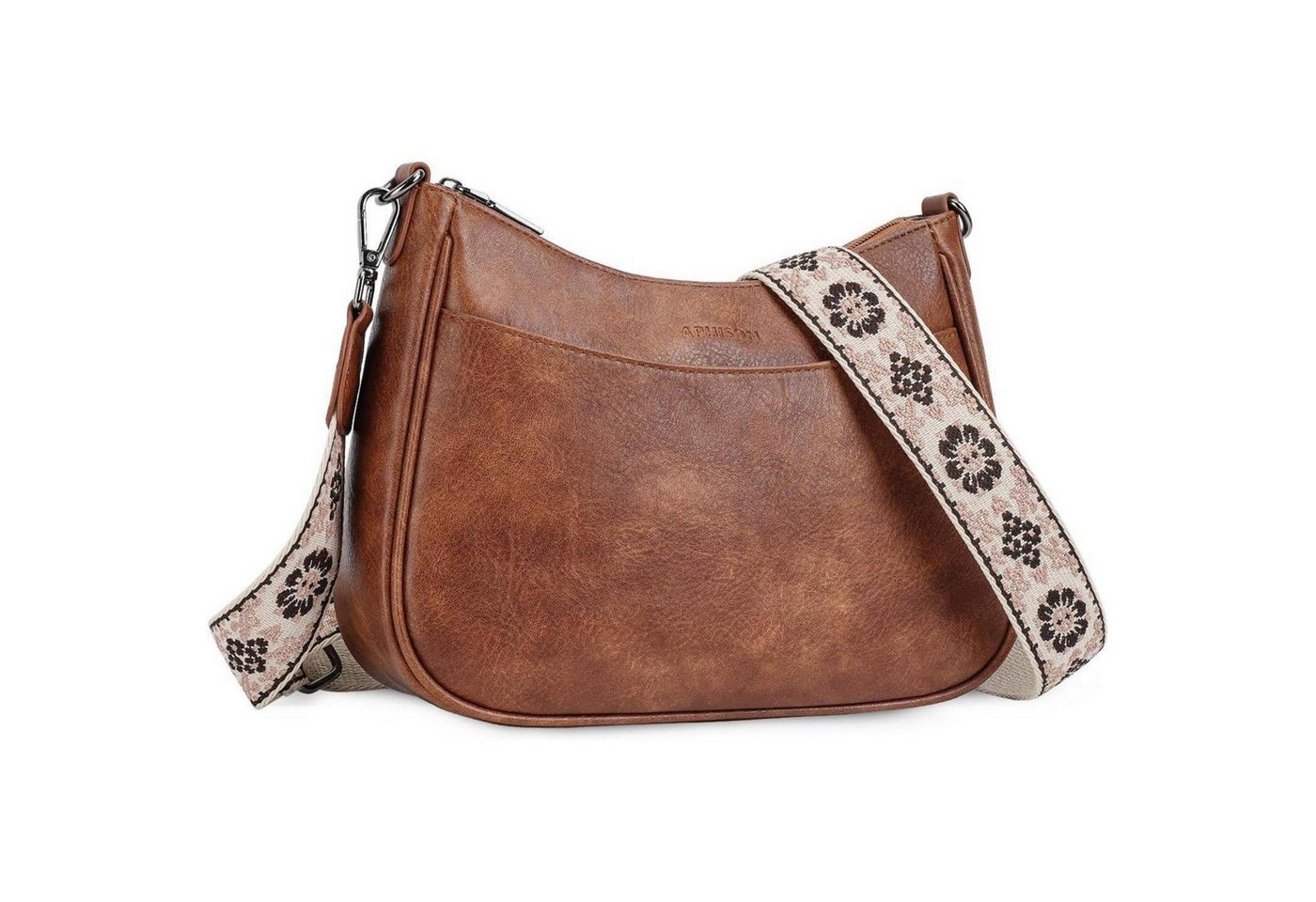 LuxusKollektion Umhängetasche Kleine Crossbody Schultertasche aus veganem Leder mit breitem Gurt in von LuxusKollektion