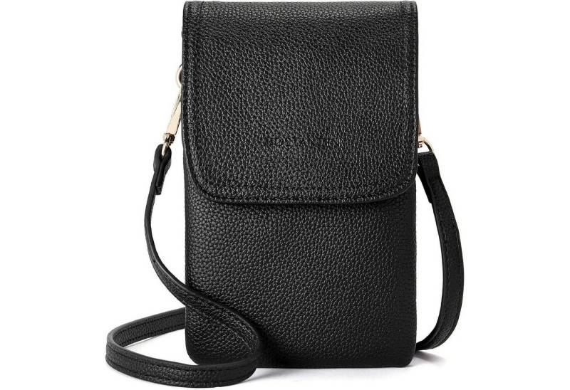 LuxusKollektion Umhängetasche Kleine Damen Handytasche Umhängetasche Schwarz PU Leder mit Geldbörse von LuxusKollektion