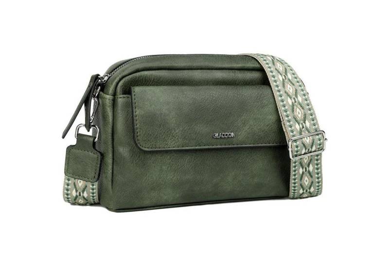 LuxusKollektion Umhängetasche Kleine Damen Umhängetasche Crossbody PU Leder Grün von LuxusKollektion