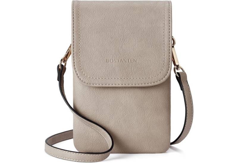 LuxusKollektion Umhängetasche Kleine Handytasche aus PU Leder Damen Umhängetasche Grau mit Geldbörse von LuxusKollektion