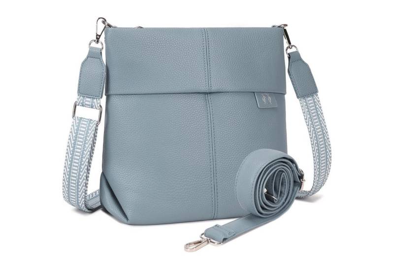 LuxusKollektion Umhängetasche Umhängetasche Damen Crossbody PU Leder 2 Gurte Blau von LuxusKollektion