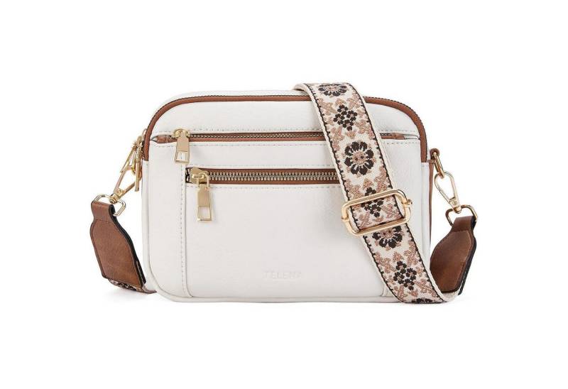 LuxusKollektion Umhängetasche Umhängetasche Damen Crossbody PU Leder Riemen A-06-beige Braun von LuxusKollektion