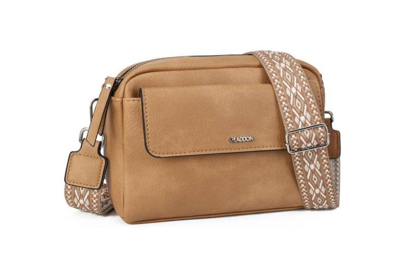 LuxusKollektion Umhängetasche Umhängetasche Damen Crossbody PU Leder Schultergurt Kamel von LuxusKollektion