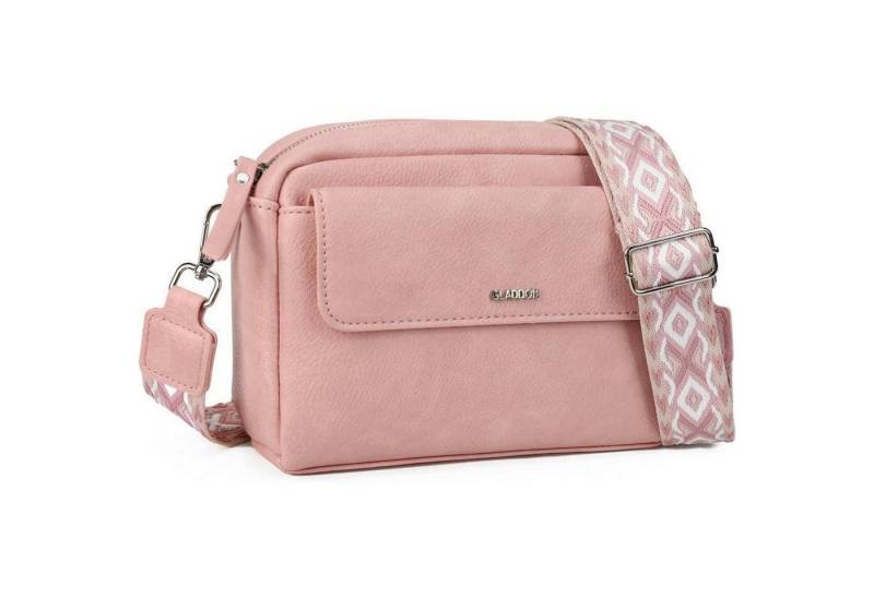 LuxusKollektion Umhängetasche Umhängetasche Damen Crossbody PU Leder Schultergurt Rosa 01 von LuxusKollektion