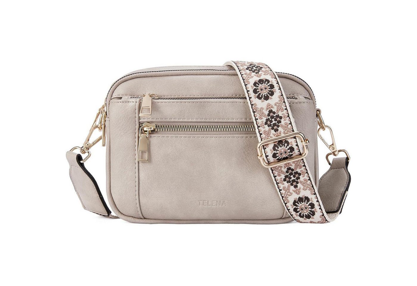 LuxusKollektion Umhängetasche Umhängetasche Damen Crossbody Schultertasche PU Leder Riemen A-02-grau von LuxusKollektion