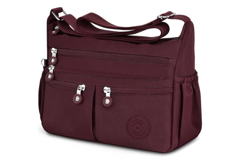 LuxusKollektion Umhängetasche Umhängetasche Damen Crossbody Wasserdicht Nylon Messenger Rot von LuxusKollektion