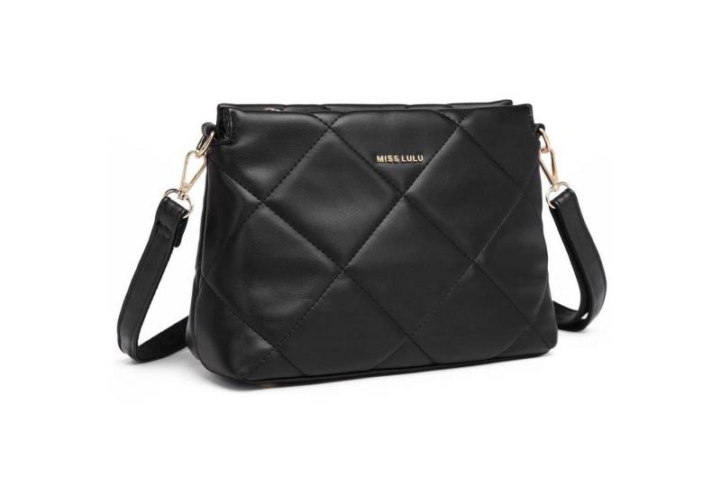 LuxusKollektion Umhängetasche Umhängetasche Damen Handytasche PU Leder Crossbody 4 Fächer Schwarz-x von LuxusKollektion