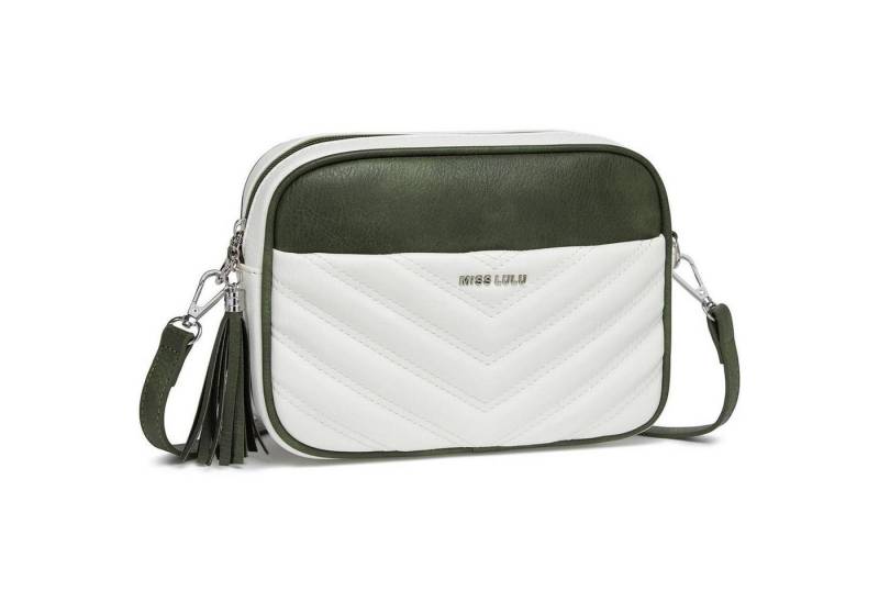 LuxusKollektion Umhängetasche Umhängetasche Damen Klein Handytasche PU Leder Crossbody Weiß grün von LuxusKollektion