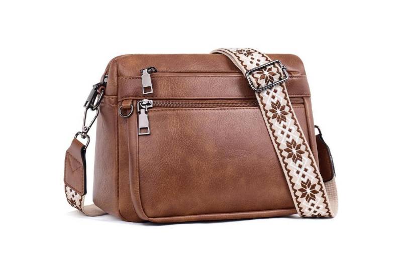 LuxusKollektion Umhängetasche Umhängetasche Damen Mittelgroß Leder Breiter Gurt MUIIKOLA von LuxusKollektion