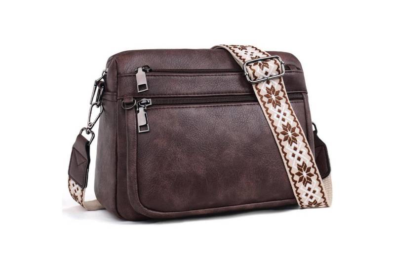 LuxusKollektion Umhängetasche Umhängetasche Damen Mittelgroß Leder Breiter Gurt Widerstandsfähig von LuxusKollektion