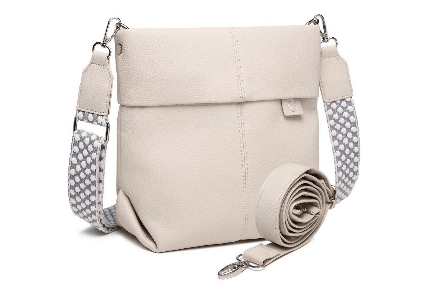 LuxusKollektion Umhängetasche Umhängetasche Damen Mittelgroß PU Leder Beige 2 Gurt Crossbody von LuxusKollektion