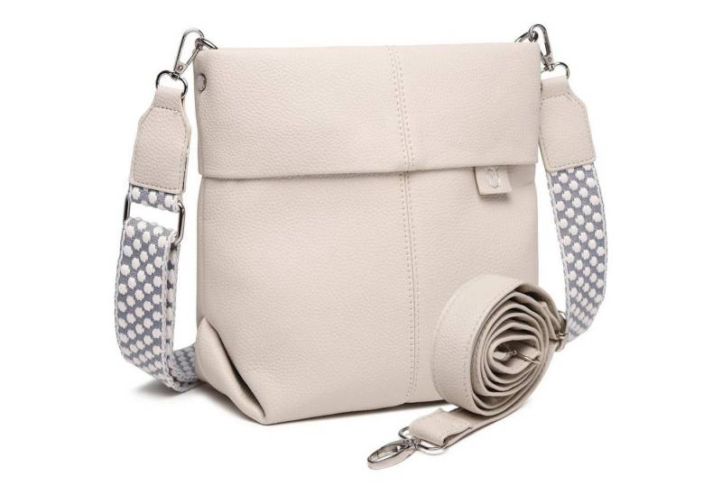 LuxusKollektion Umhängetasche Umhängetasche Damen Mittelgroß PU Leder Beige 2 Gurt Crossbody von LuxusKollektion