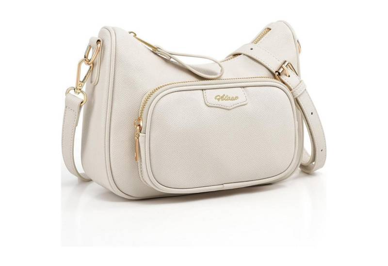 LuxusKollektion Umhängetasche Umhängetasche Damen PU Leder Crossbody Handytasche Gurt C-beige von LuxusKollektion