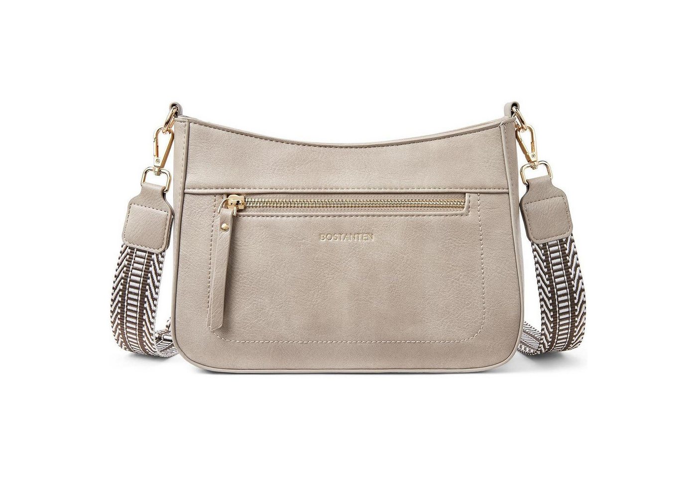 LuxusKollektion Umhängetasche Umhängetasche Damen PU Leder Crossbody Riemen Grau-2227 von LuxusKollektion