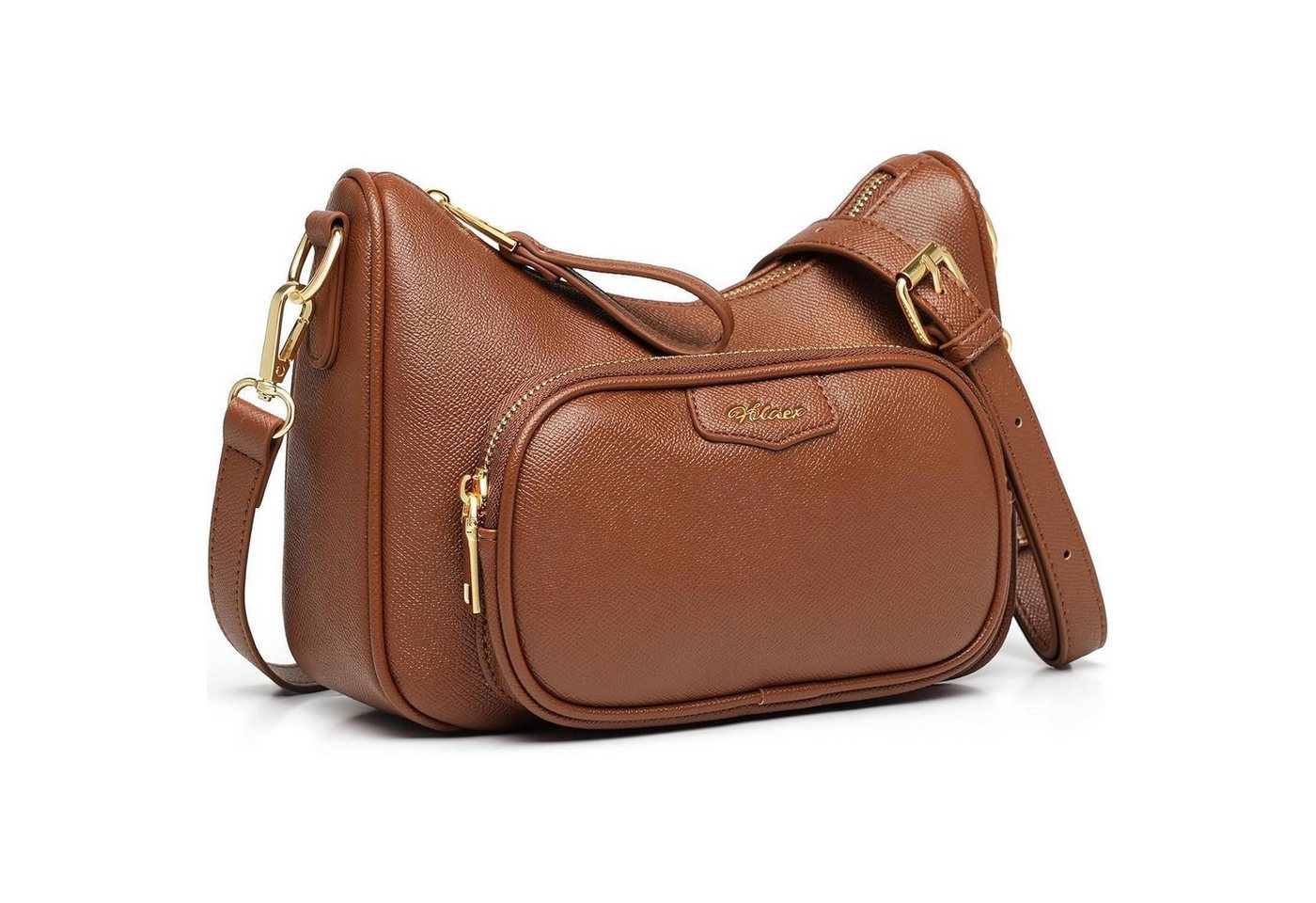 LuxusKollektion Umhängetasche Umhängetasche Damen PU Leder Crossbody Schultertasche C-brown von LuxusKollektion