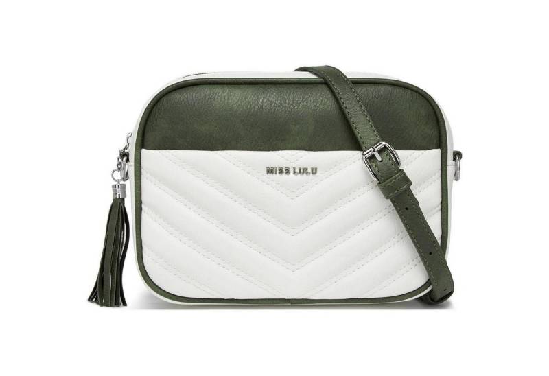 LuxusKollektion Umhängetasche Umhängetasche Damen klein Crossbody PU Leder Handytasche 1-5 Weiß-grün von LuxusKollektion