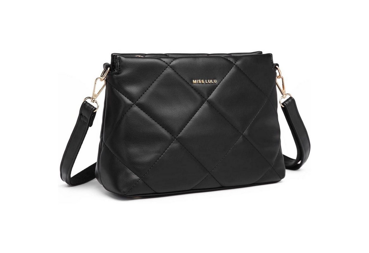 LuxusKollektion Umhängetasche Umhängetasche Handytasche Crossbody PU Leder Kartenschlitz 5-2 Schwarz von LuxusKollektion