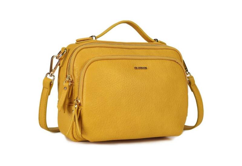 LuxusKollektion Umhängetasche Umhängetasche Schultertasche Crossbody Leder Damen Senf von LuxusKollektion
