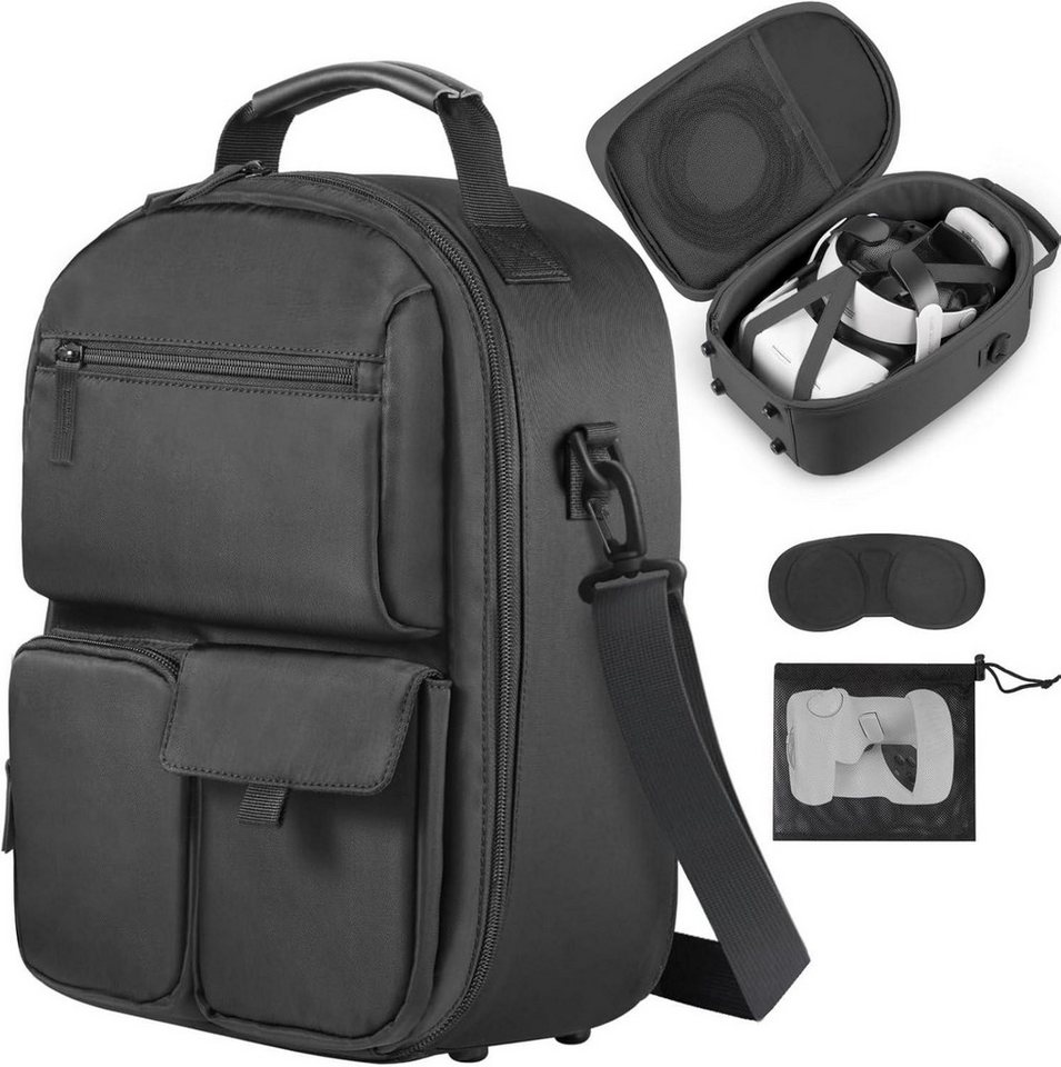 LuxusKollektion VR-Brillen-Tasche Große Tragetasche für Oculus Quest 2 mit Elite Strap, Touch von LuxusKollektion