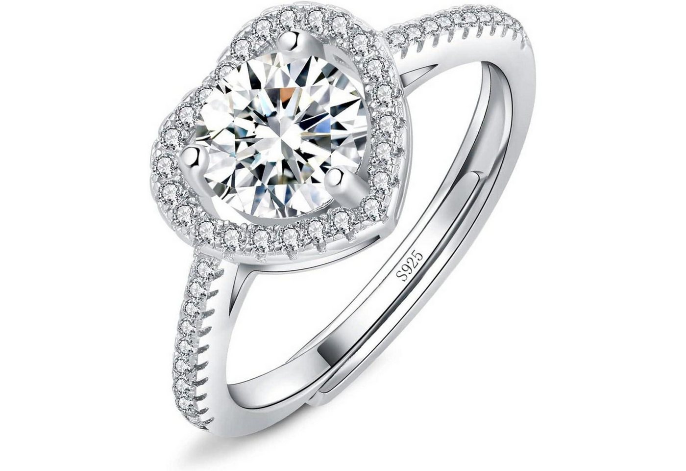 LuxusKollektion Verlobungsring Ringe Damen 925 Sterling Verlobungsringe Rosegold Zirkonia Herz Silber von LuxusKollektion