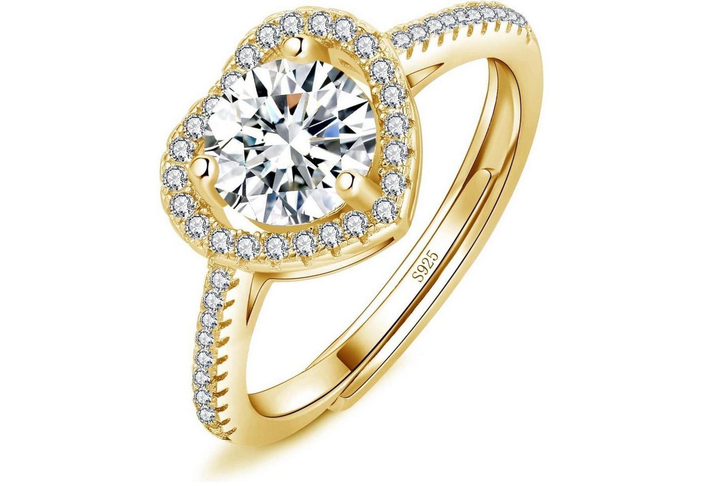 LuxusKollektion Verlobungsring Ringe Damen Silber 925 Trauringe Verlobungsringe Zirkonia Herz Gold von LuxusKollektion