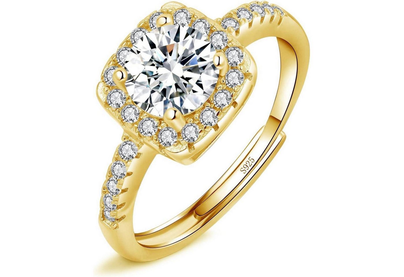 LuxusKollektion Verlobungsring Ringe Silber 925 Damen Verlobungsringe Zirkonia Quadrat Gold von LuxusKollektion