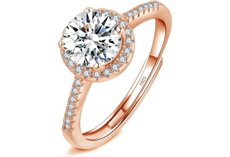 LuxusKollektion Verlobungsring Ringe Silber 925 Sterling Zirkonia Trauringe Damen Rund Rosegold von LuxusKollektion