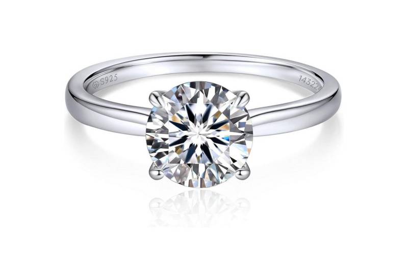 LuxusKollektion Verlobungsring Verlobungsring Damen 1-2 Karat Moissainte Solitär 925 Sterling Silber von LuxusKollektion